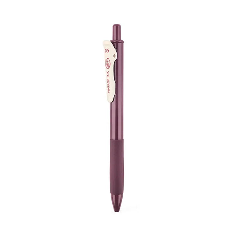 1pc Quick Dry Retro New Color Gel Ink Pen 0.5mm Vintage Pen for Journaling DIY Gift Card Coloring Drawing School Office Supplies Lootquake LLC