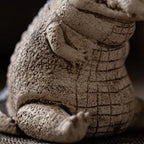 Cute And Lovely Small Crocodile Garden Statue Durable Art Figurine For Backyard Parks Creative Animals Sculpture Home Decoration