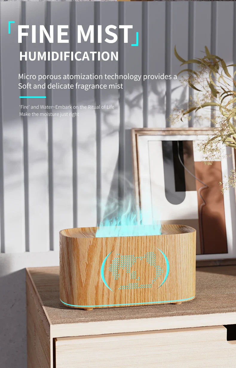 Map Humidifier Colorful Gradient Flame Aroma Diffuser Home Hotel Desktop USB Air Humidification Lootquake LLC