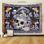 1pc Skeleton mushroom pattern tapestry, moon sun mandala tapestry, room decoration wall hanging Lootquake LLC