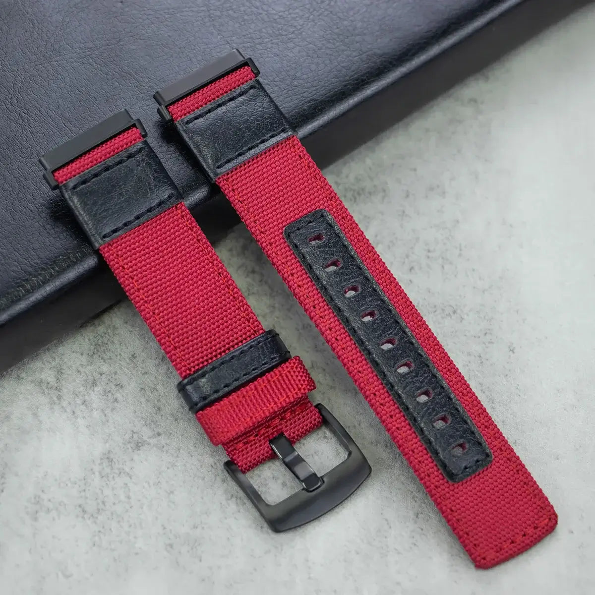Fitbit Versa & Sense Nylon Leather Band - Versatile Style - SJB-DIAMOND ELITES