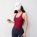 Women's U-Neck Yoga Vest with Chest Pad THRIXINE