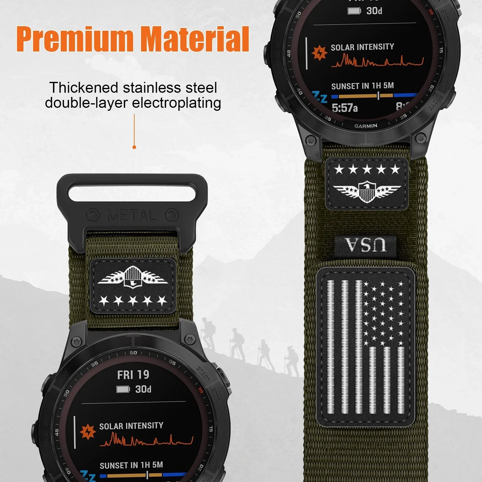 Garmin Fenix Nylon Strap - Tough, Tactical, QuickFit Band BandsCo Straps
