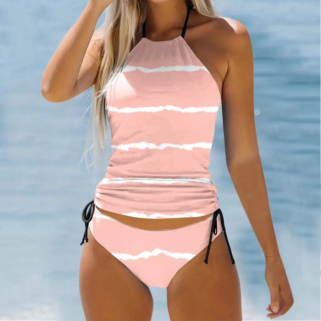 Women's Floral Tankini Set with Boyshorts THRIXINE