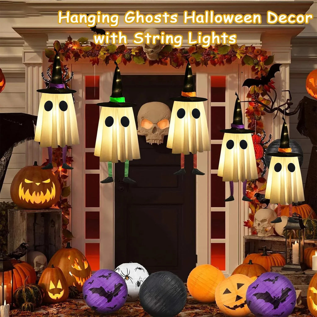 Halloween Hanging Witch Lamp Wizard Hat Night Light Ghost Festival Decor Scary Outdoor Indoor Horror Halloween Party Decoration Lootquake LLC