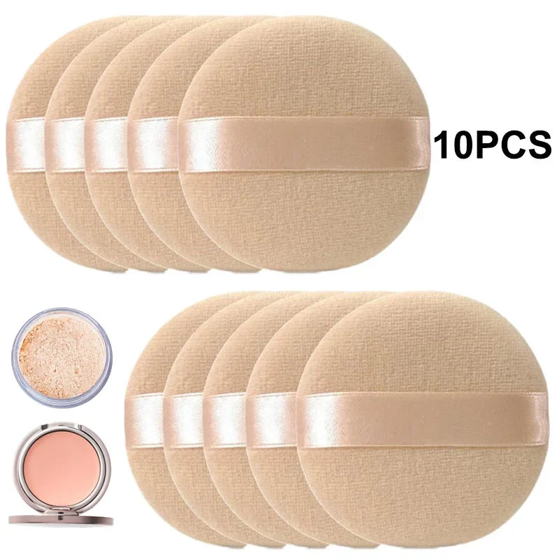 5/10pcs Professional Round Shape Facial Face Body Powder Foundation Puff Portable Soft Cosmetic Puff Makeup Foundation Sponge Lootquake LLC