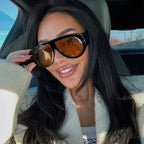 2024 New Fashion Big Frame Pilot Brown Sunglasses Women Men Brand T Outdoor Sun Glasses Female Shade Oculos De Sol Gifts