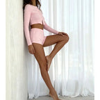 Women's Casual Cardigan & Shorts Set THRIXINE