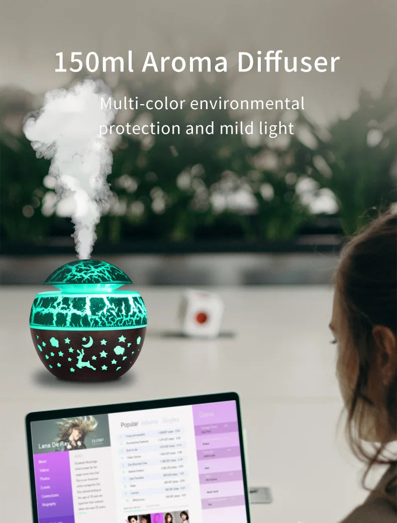 2024 Home Mushroom Head Bedroom Air Purifier USB Desktop Nebulizer Wood Texture Personalized Aromatherapy Machine Humidifier Lootquake LLC