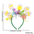 Easter Rabbit Headband with Colorful Egg Strip And Button Holiday Party Accessory Egg Chick Headdress for Easter Celebrations Lootquake LLC