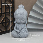 Buddha Stone Statue Little Buddhist Monks Tibetan Buddhism Figurines Zen Garden Ornament Meditation Home Aquarium Decoration Lootquake LLC
