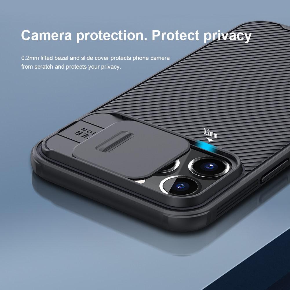Unique Camera Protection Case for iPhone 14 Pro Max / for iPhone 13 Pro with Slide Camera Cover Protector Hard Cover 12 mini Slim Fit Thin Protective Shockproof Cover with Slide Camera Cover Stevvex