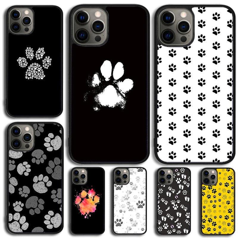 Dog Foot Print Colorful Pattern Phone Case For Iphone 14 Se 2020 Xr Xs 11 12 13 Mini Pro Max 6 7 8 Plus  Ultra Designer Printed Hard Back Case Stevvex