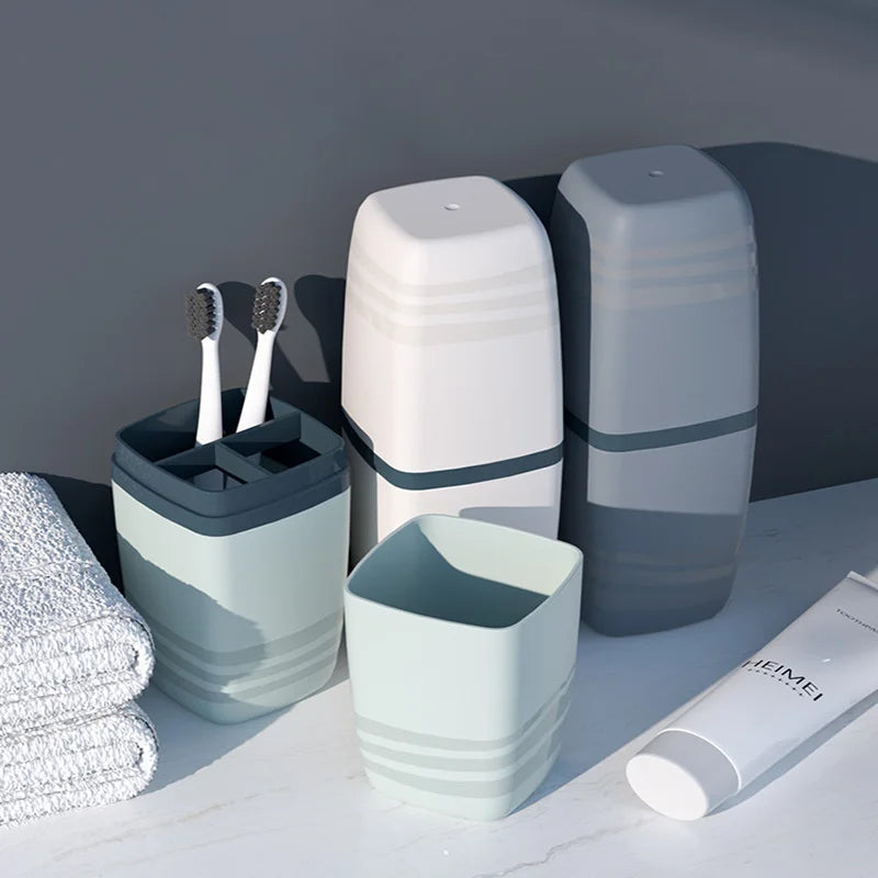 Travel Brush Cup, Portable Wash Cup, Toothbrush, Home Storage Box, Dental Jar, Mouthwash Cup, Dental Appliance Box Set Lootquake LLC