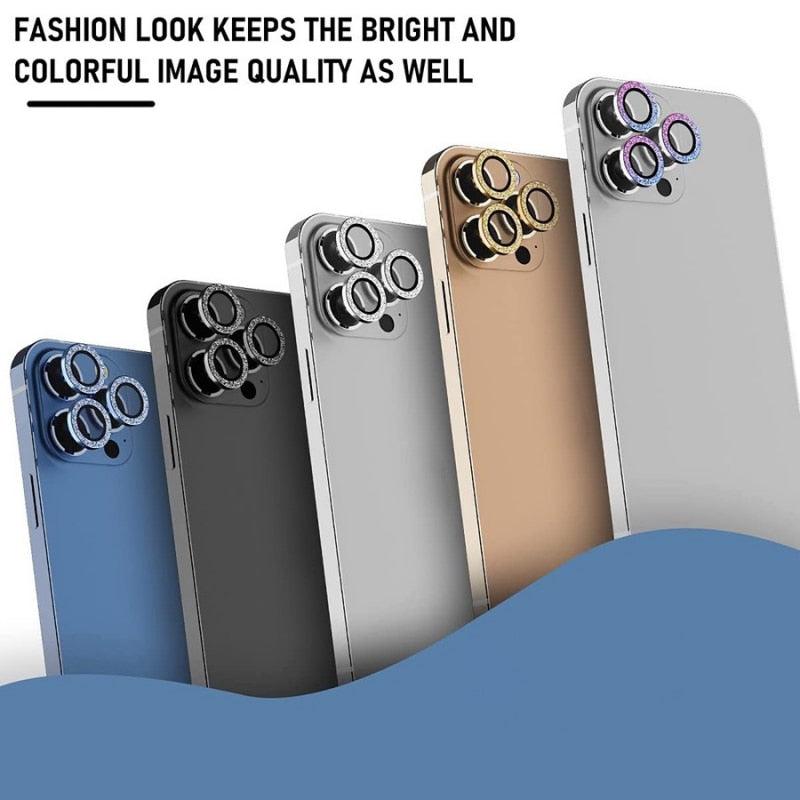 3/1Pcs Luxury Camera Lens Protector For iPhone13 12 11 Pro Max Camera Protective For iPhone 12 13 Mini Back Lens Glass Camera Cover Circle Tempered Glass Protector Stevvex