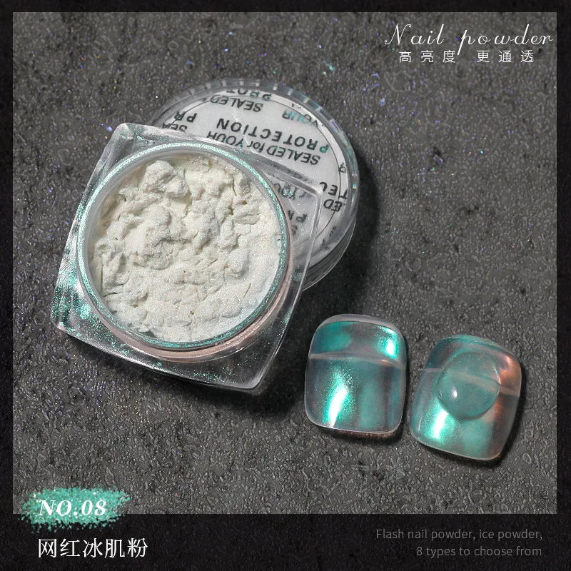 Ultra-Fine Aurora Nail Glitter Powder Sparkle Ice Transparent Polish Iridescent Nail Powder Multi Mirror Effect Glitter Dust Lootquake LLC
