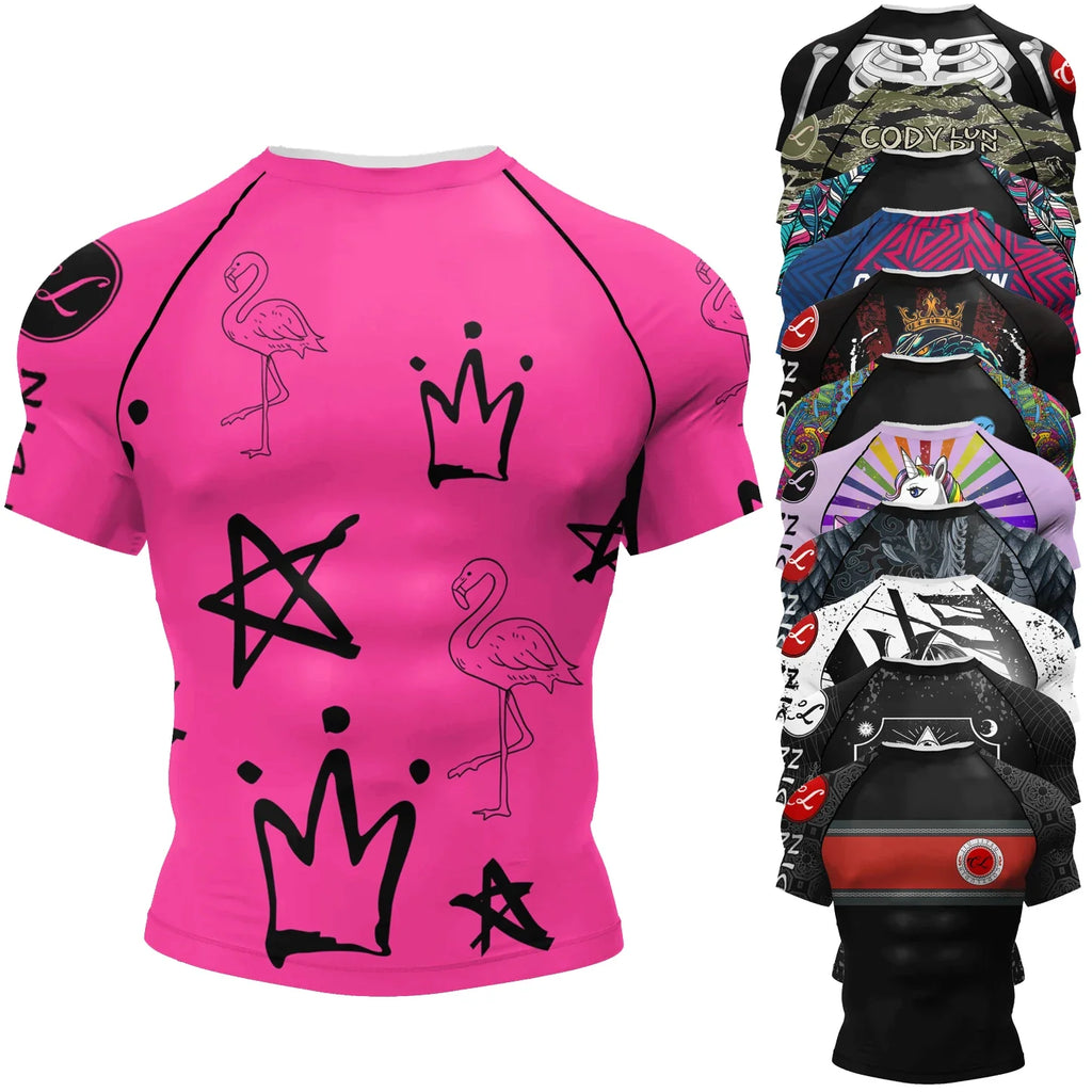 Men's Compression Short Sleeve Athletic T-Shirts - SJB-DIAMOND ELITES