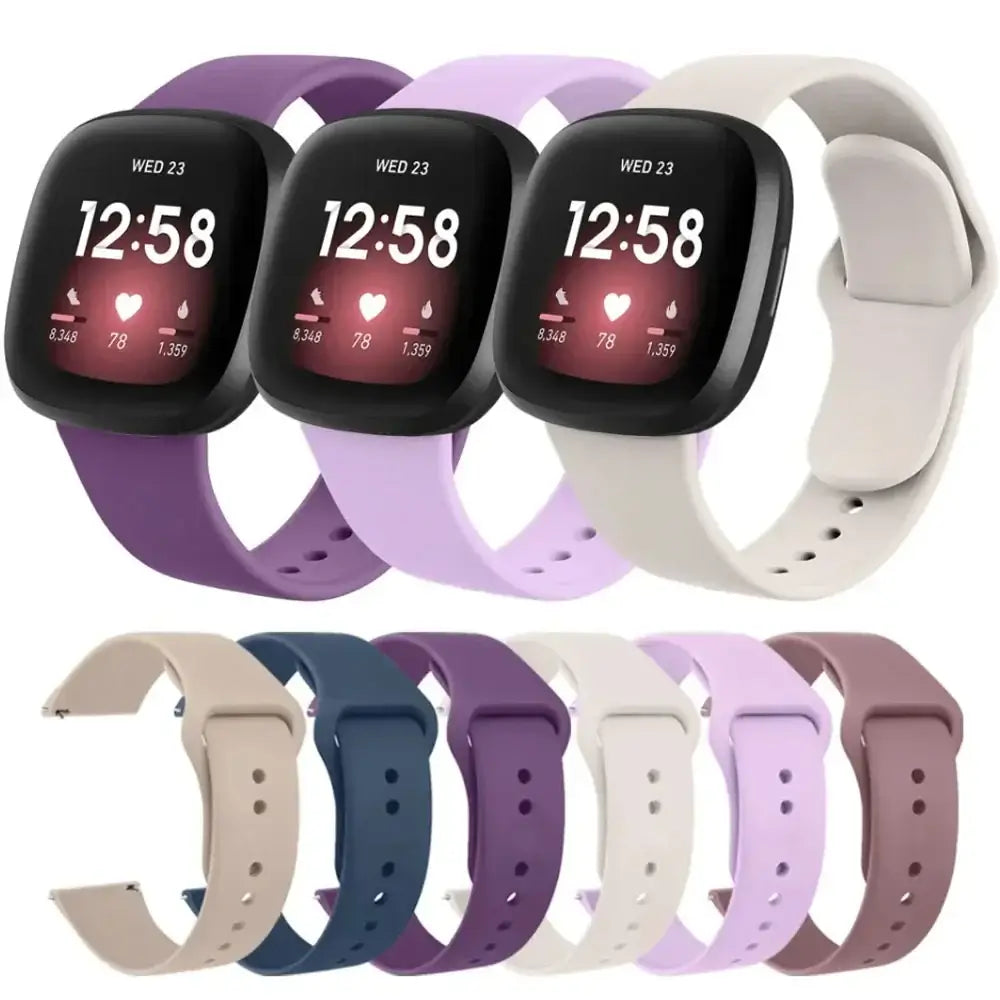 Fitbit Versa & Sense Silicone Band - Soft Colorful Straps - SJB-DIAMOND ELITES