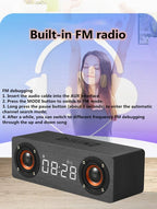 Wooden Bluetooth Speaker Portable Wireless Subwoofer Clock Soundbox Home Computer Echo Wall Soundbar HiFi Stereo TF AUX U Disk Lootquake LLC