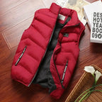 2024 New Puffer Sleeveless Coats Mens Solid Color Down Jacket Winter Warm Vest Jacket Men Waistcoat Outwear Windbreaker Clothing