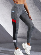 Colorblocked Mesh High Waist Leggings THRIXINE