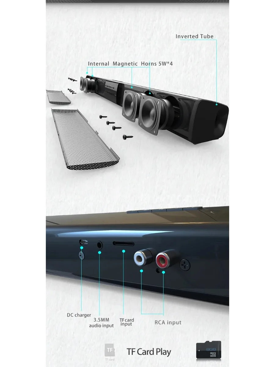 Powerful Wireless Bluetooth Speaker for Home Theater Computer TV Car Sound Box Soundbar Heavy Bass Subwoofer Radio caixa de som Lootquake LLC