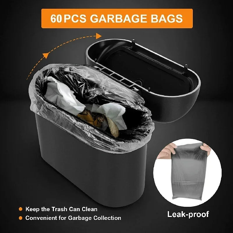 Car Mounted Garbage Bin, Side Mounted Storage Bin with Lid, Mini Storage Bag, Multi-purpose Car Seat Backrest Storage Box