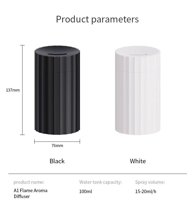 Newest RGB Flame Aroma Diffuser Aromatherapy Essential Oil Difusor USB Portable Air Humidifier Ultrasonic Nebulizer For Home Car
