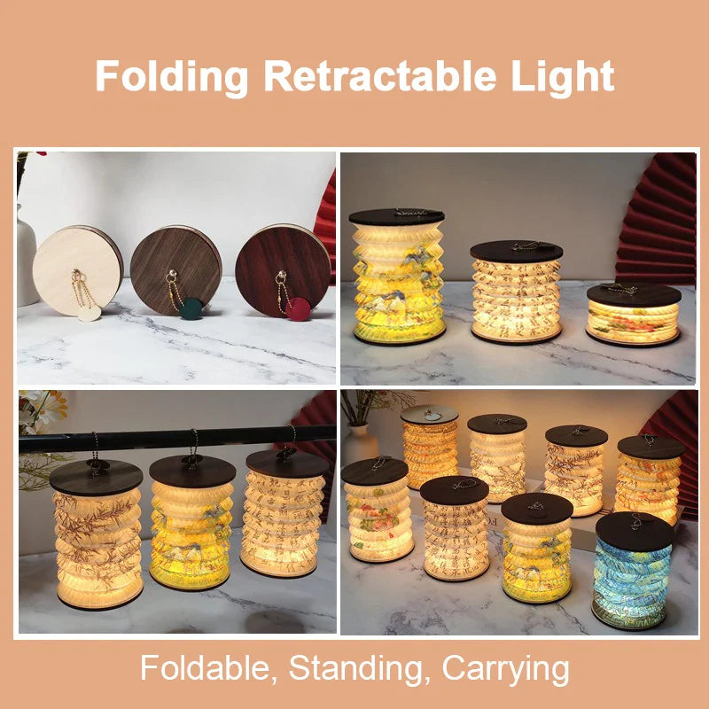 Foldable Table Lamp Touch Dimmable LED Portable Lantern Light USB Rechargeable Tent Read Bedroom Bedside Lantern Night Light Pi-Mart