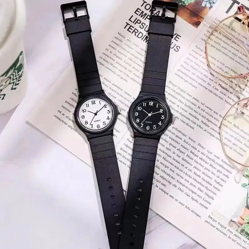 YIKAZE Exam Watch Silicone Strap Simple Women Watch Student Ladies Quartz Wristwatch Waterproof Round Small Dial for Women