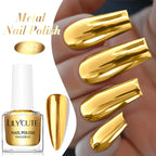 LILYCUTE 7ML Super Bright Gold Metallic Nail Polish No Need Lamp Quick Dry French Style Glass Bottle Manicure Nail Art Varnish Lootquake LLC