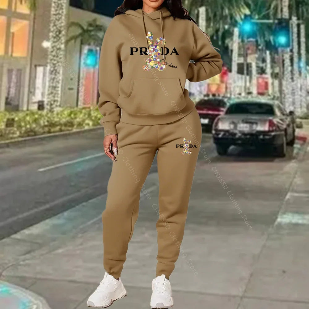 Women's Luxury Oversized Tracksuit 2-Piece Set THRIXINE