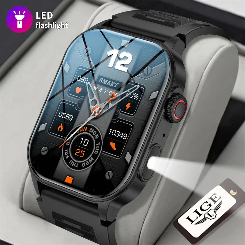 LIGE FlashSmart: 2 HD, AI, Sports & Health Tracker THRIXINE