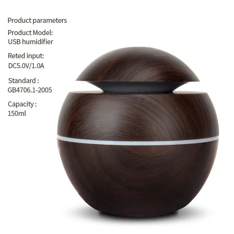 2024 Home Mushroom Head Bedroom Air Purifier USB Desktop Nebulizer Wood Texture Personalized Aromatherapy Machine Humidifier Lootquake LLC