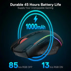 Redragon M810 Pro Wireless Gaming Mouse, 10000 DPI Wired Gamer Mouse w/ Rapid Fire Key, 8 Macro Buttons, Black/White Mouse Lootquake LLC