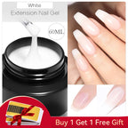 BORN PRETTY 60/30ml Hard Jelly Extension Nail Gel Polish French Nails Nude Pink White Clear Nail Supplies Gel for extension Lootquake LLC