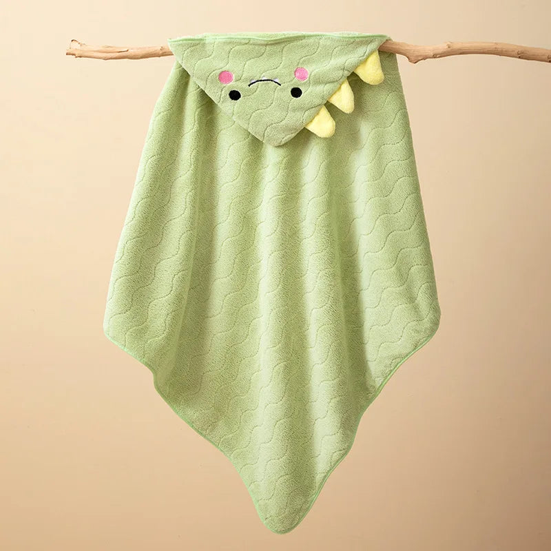 Toddler Bathrobe Infant Bath Towel Boy Girl Blankets Swaddle With Hood Cartoon Coral Fleece Towel Blanket Newborn Kids Bedding Lootquake LLC