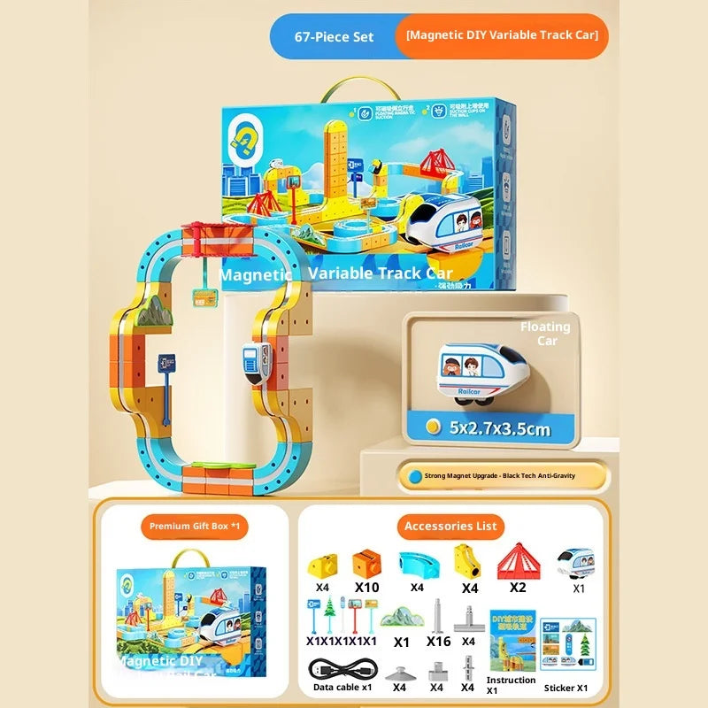 New Children'S Educational Electric Magnetic High-Speed Train Magic Track Cube Diy Magnetic Assembly Toy For Boys And Girls Pi-Mart