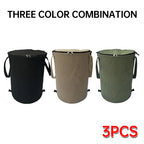 Camping Trash Can Pop-up Circular Storage Pail Canvas Foldable Recycling Bin Outdoor Garbage Garden Yard Garbage Bag