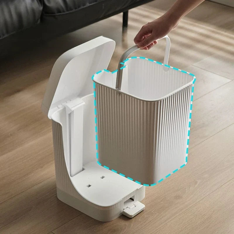 Separating 10L Waste Bins Storage Wastepaper Basket Living Room with Cover Household Foot Type Kitchen Large Capacity Trash Can Lootquake LLC