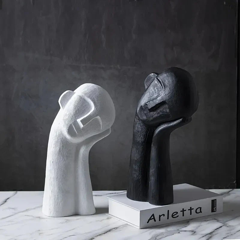 Scandinavian Abstract Contemplation Thinker Portrait Sculpture Decorative Art High End Light Luxury Home Soft Decoration Lootquake LLC