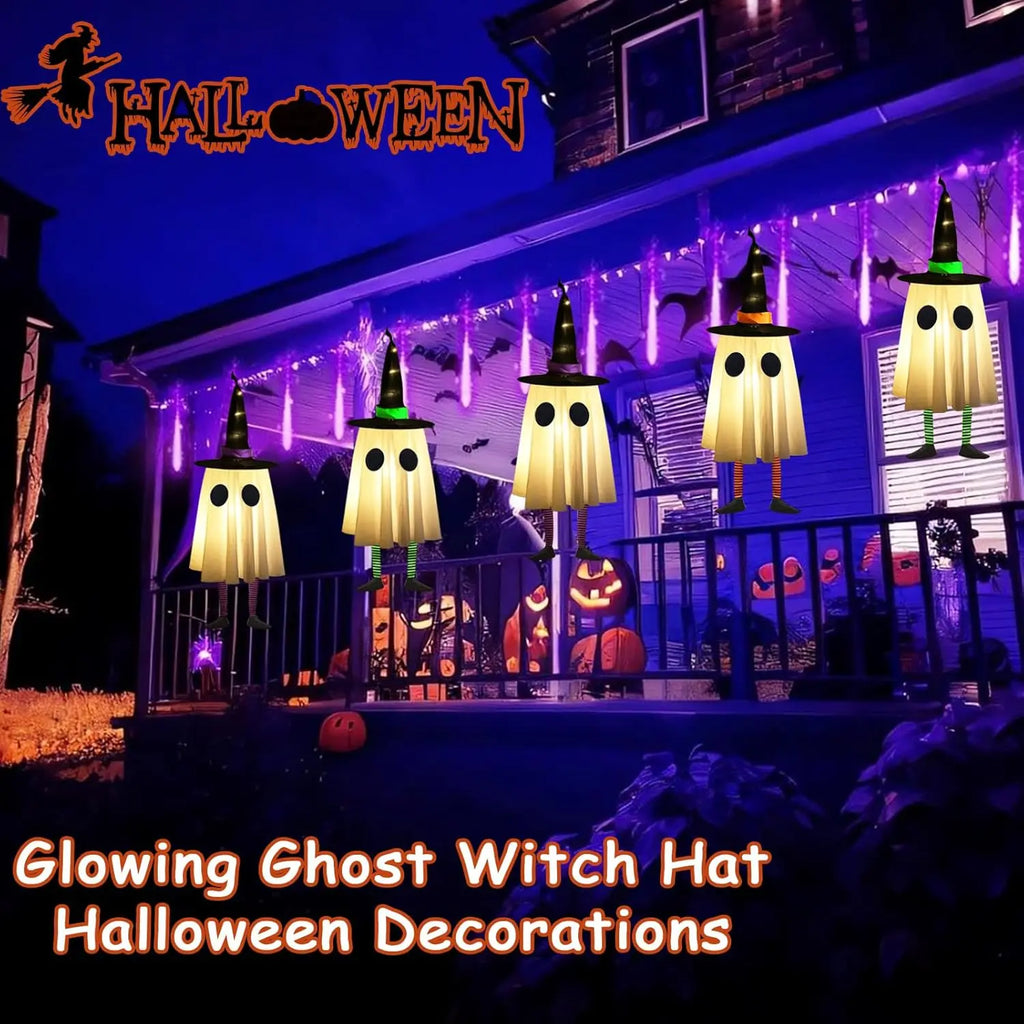 Halloween Hanging Witch Lamp Wizard Hat Night Light Ghost Festival Decor Scary Outdoor Indoor Horror Halloween Party Decoration Lootquake LLC
