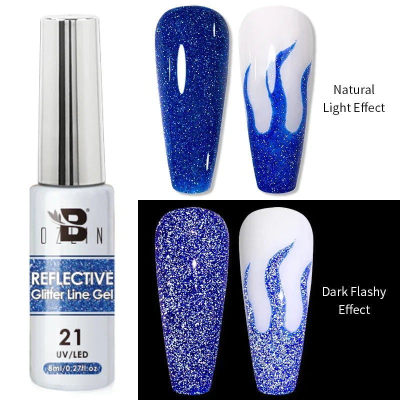 5ML Gold Silver Metallic Liner Paint Gel Polish Chrome Mirror Metal Effect Super Bright French UV LED Semi Permanent Nail Gel Lootquake LLC