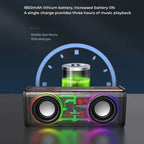 Bluetooth 5.0 Dual Speakers Wireless RGB1800mAh Transparent Mecha Speakers  Light Effect Loudspeaker Bass Subwoofer Mini Speaker Lootquake LLC