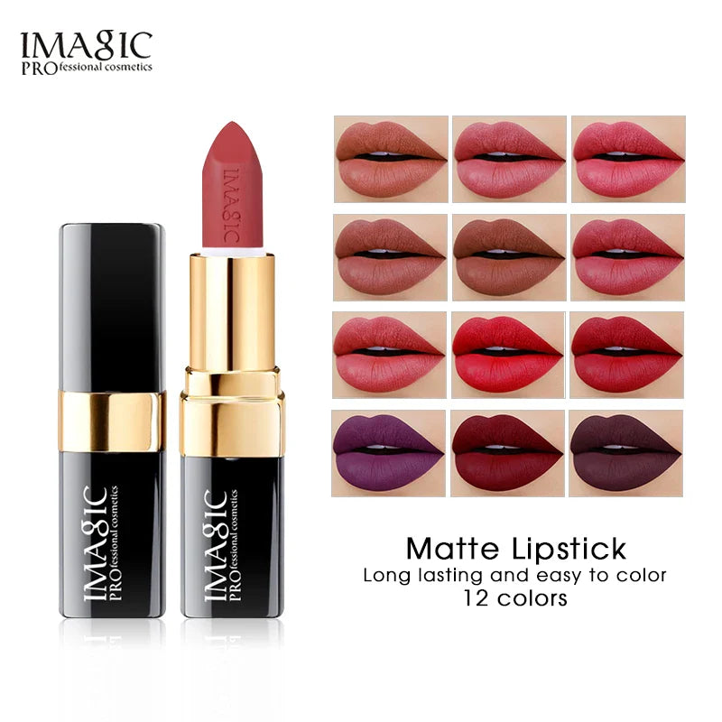 IMAGIC Lipstick Moisturizer Lips Smooth Lip Stick Long Lasting Charming Lip Lipstick Cosmetic Beauty Makeup 12 Colors Lootquake LLC