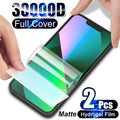 2Pcs Matte Film For iPhone 13 11 12 Pro MAX Mini Screen Protector XS Max XR X 7 8 6S 6 Plus SE Phone Accessories Soft Transparent Protective Screen Protector Film Stevvex