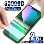 2Pcs Matte Film For iPhone 13 11 12 Pro MAX Mini Screen Protector XS Max XR X 7 8 6S 6 Plus SE Phone Accessories Soft Transparent Protective Screen Protector Film Stevvex