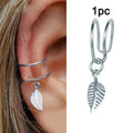 LATS Gold Color Leaves Ear Cuffs, Black Non-Piercing Ear Clip Earrings for Women & Men Lootquake LLC