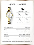 OLEVS Luxury Brand Quartz Watch for Women Stainless Steel Waterproof Ladies Wristwatch Fashion Diamond Dial Women's Watch New In