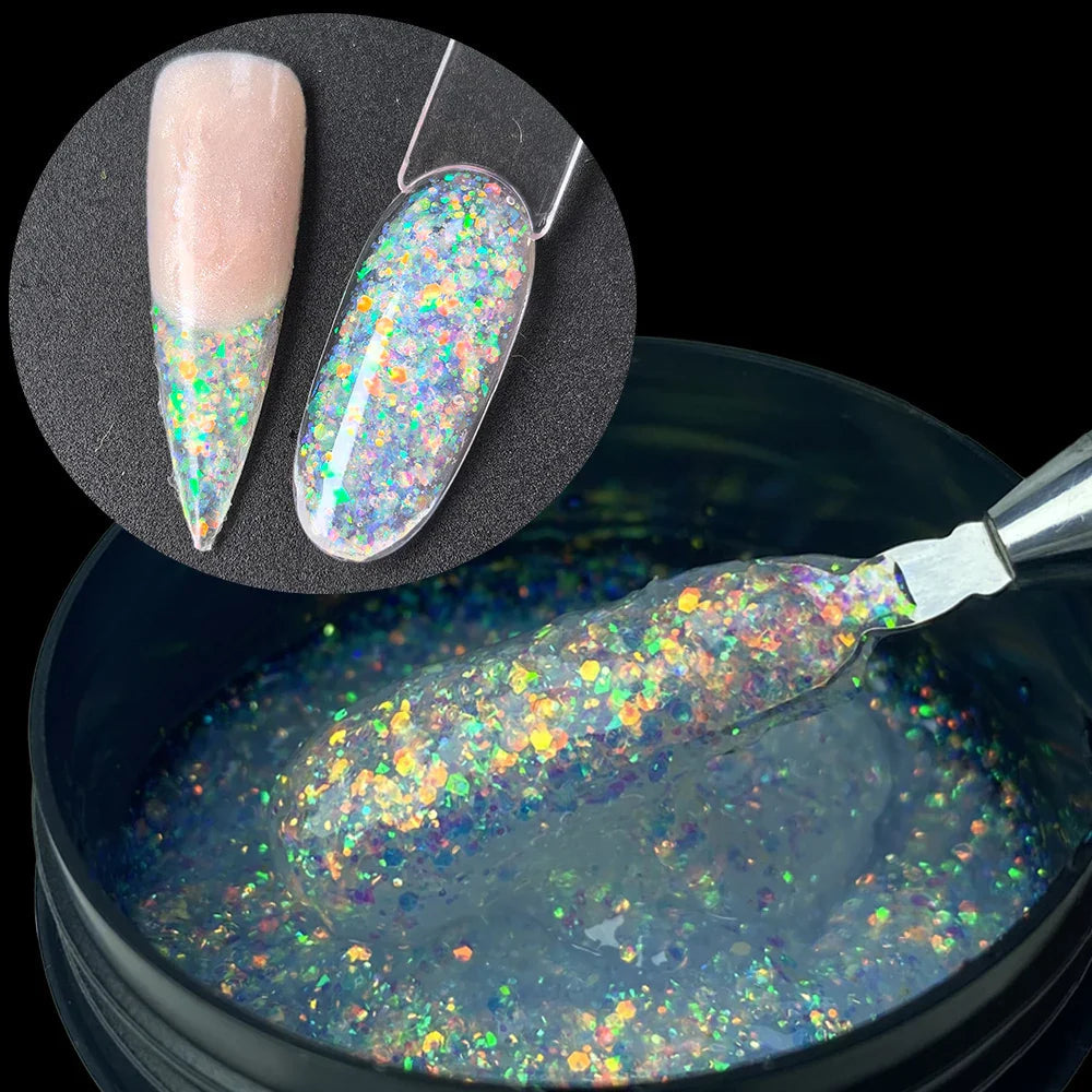 Jillnails 100g Glitter Shimmer Milky Hard Gel Builder Nail for Nails ExtensionsRoyal Blue Pink  UV LED Camouflage  Selfleveling Lootquake LLC